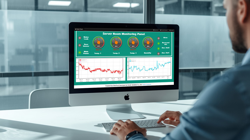 داشبورد مدیریتی سیستم مانیتورینگ اتاق سرور
